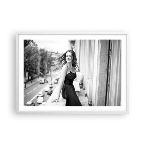 Poster in cornice bianca - Sicuramente parigina - 70x50 cm