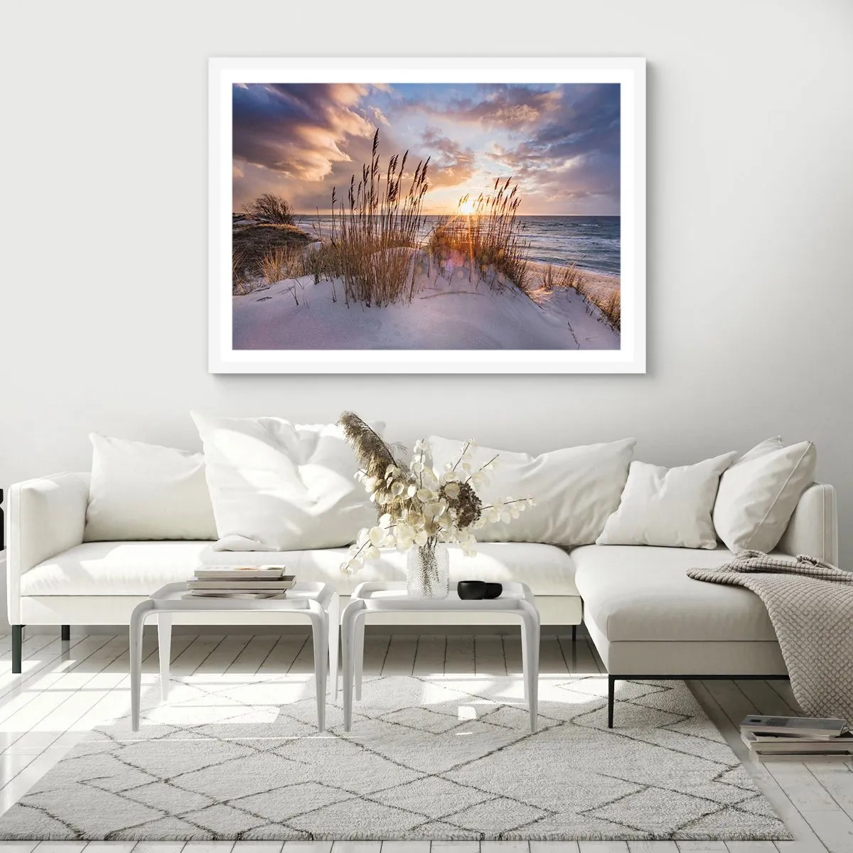Poster in cornice bianca - L'addio al sole e al vento - 50x40 cm
