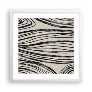 Poster in cornice bianca - Una palude di linee - 40x40 cm
