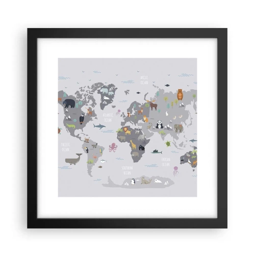 Poster in cornice nera - Dimmi di dove sei... - 30x30 cm