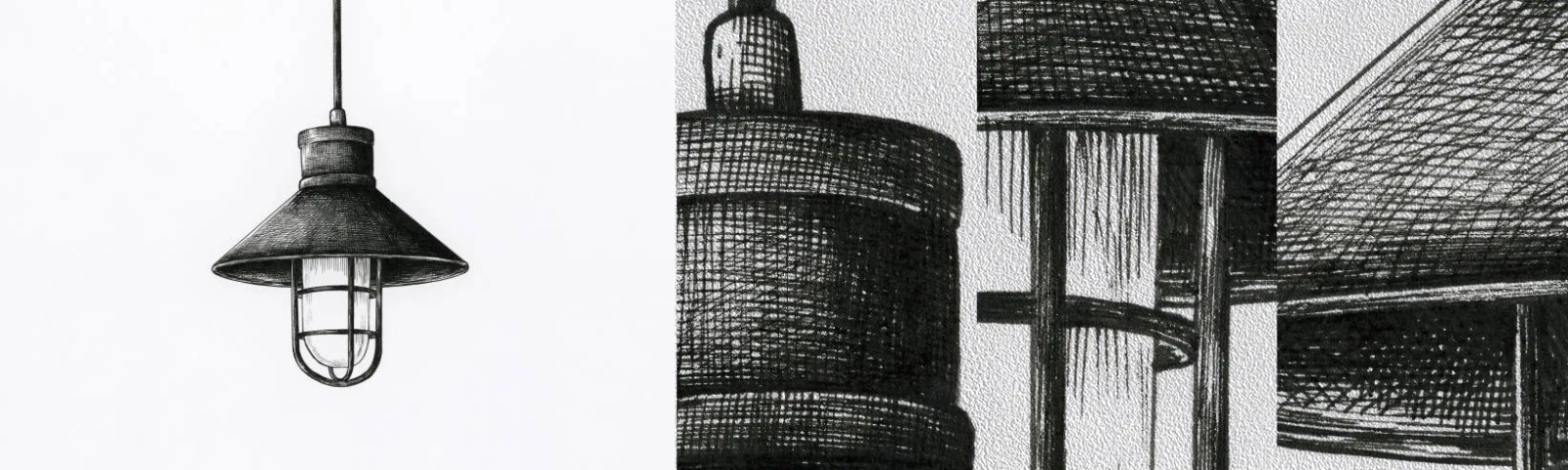 Campione di Fotomurale Premium Sand - Come tanti anni fa... - Lampada, Disegno, Matita - 100x30 cm