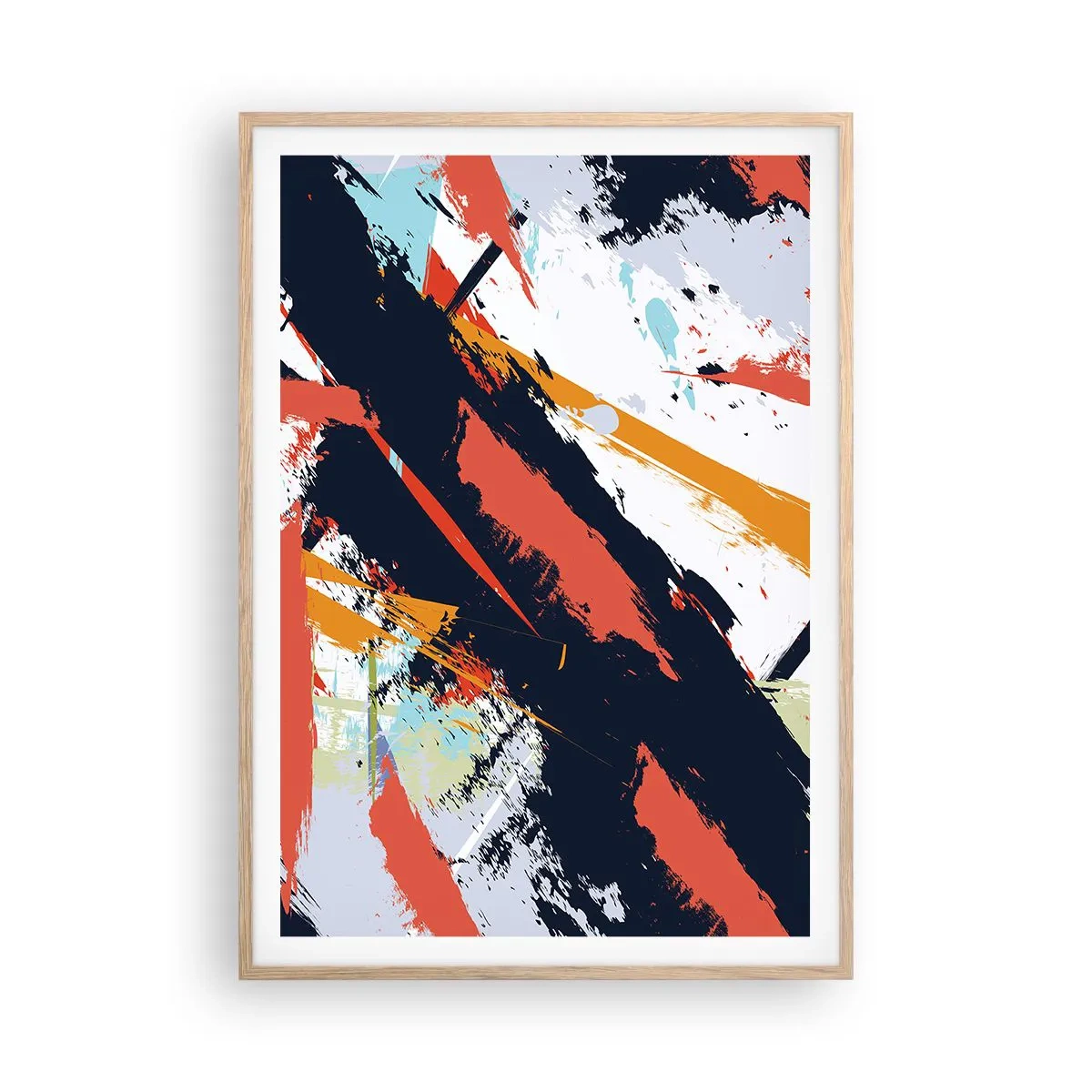 Poster in cornice rovere chiaro - Composizione dinamica - 70x100 cm