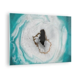 Quadro su vetro - Una forma astratta che ricorda la sezione trasversale di un minerale - 70x50cm - Penetrare all'interno - Decorazione murale moderna per soggiorno e camera da letto ARTTOR