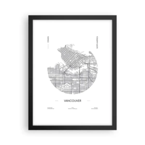 Poster in cornice nera - Anatomia Vancouver - 30x40 cm