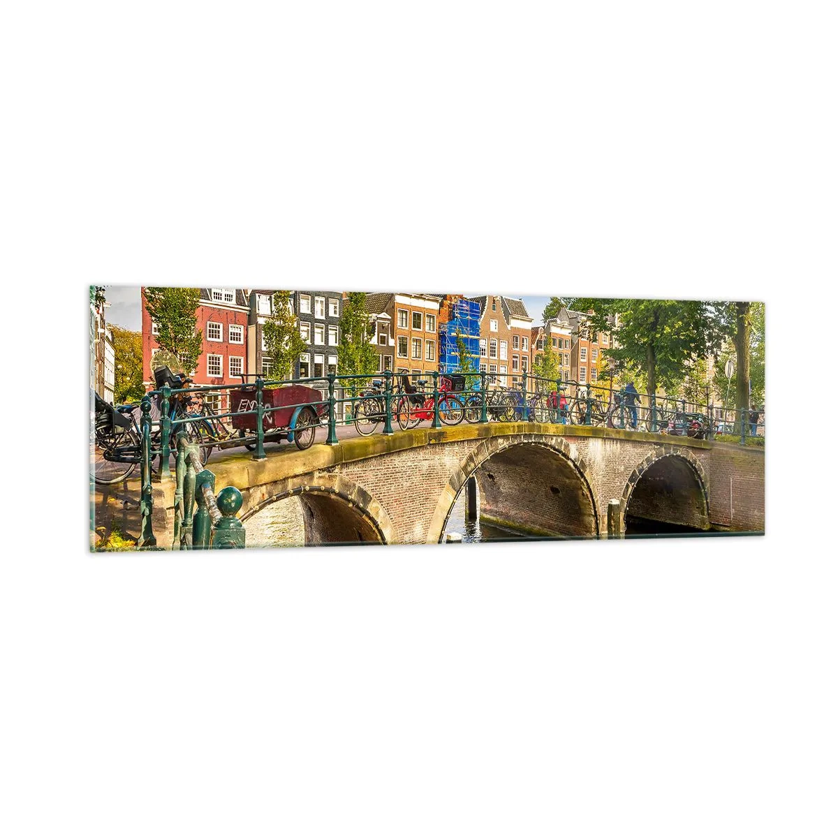 Quadro su vetro - La primavera sul canale - 90x30 cm