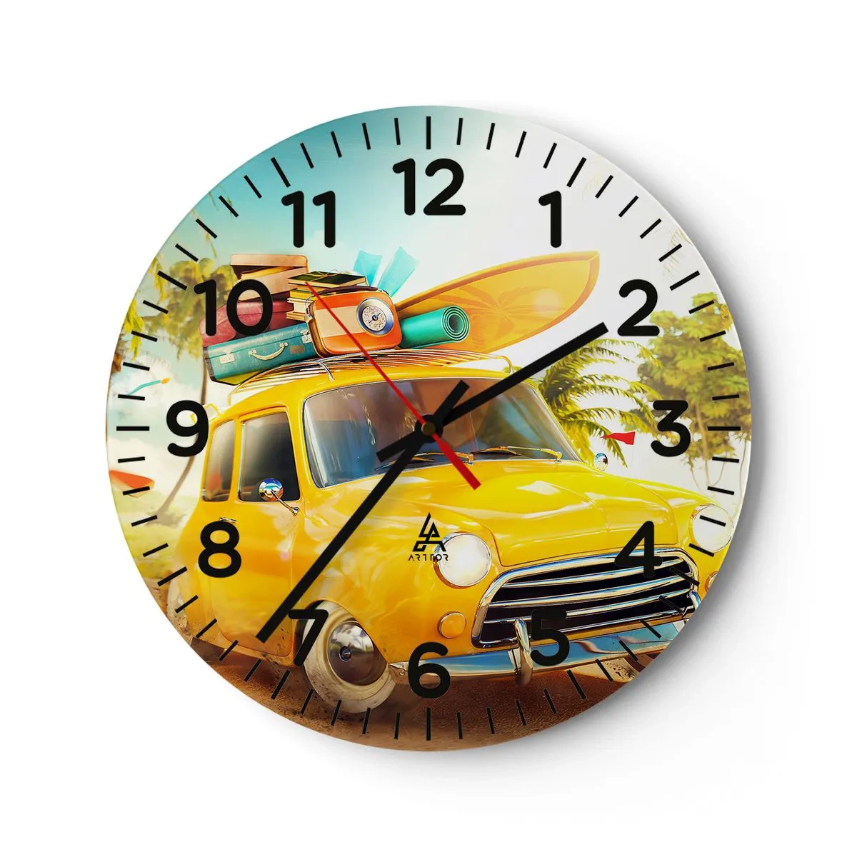 Orologio da parete - Orologio in Vetro - Viaggio nel paese dei sorrisi - 40x40 cm