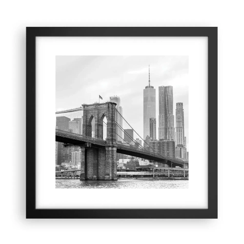 Poster in cornice nera - Atmosfera di New York - 30x30 cm