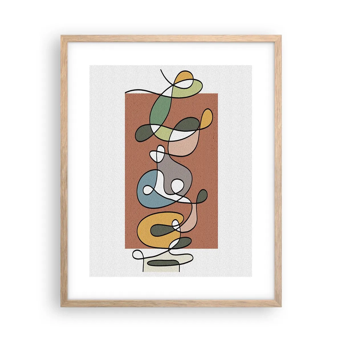 Poster in cornice rovere chiaro - Astrazione: saltello colorato - 40x50 cm