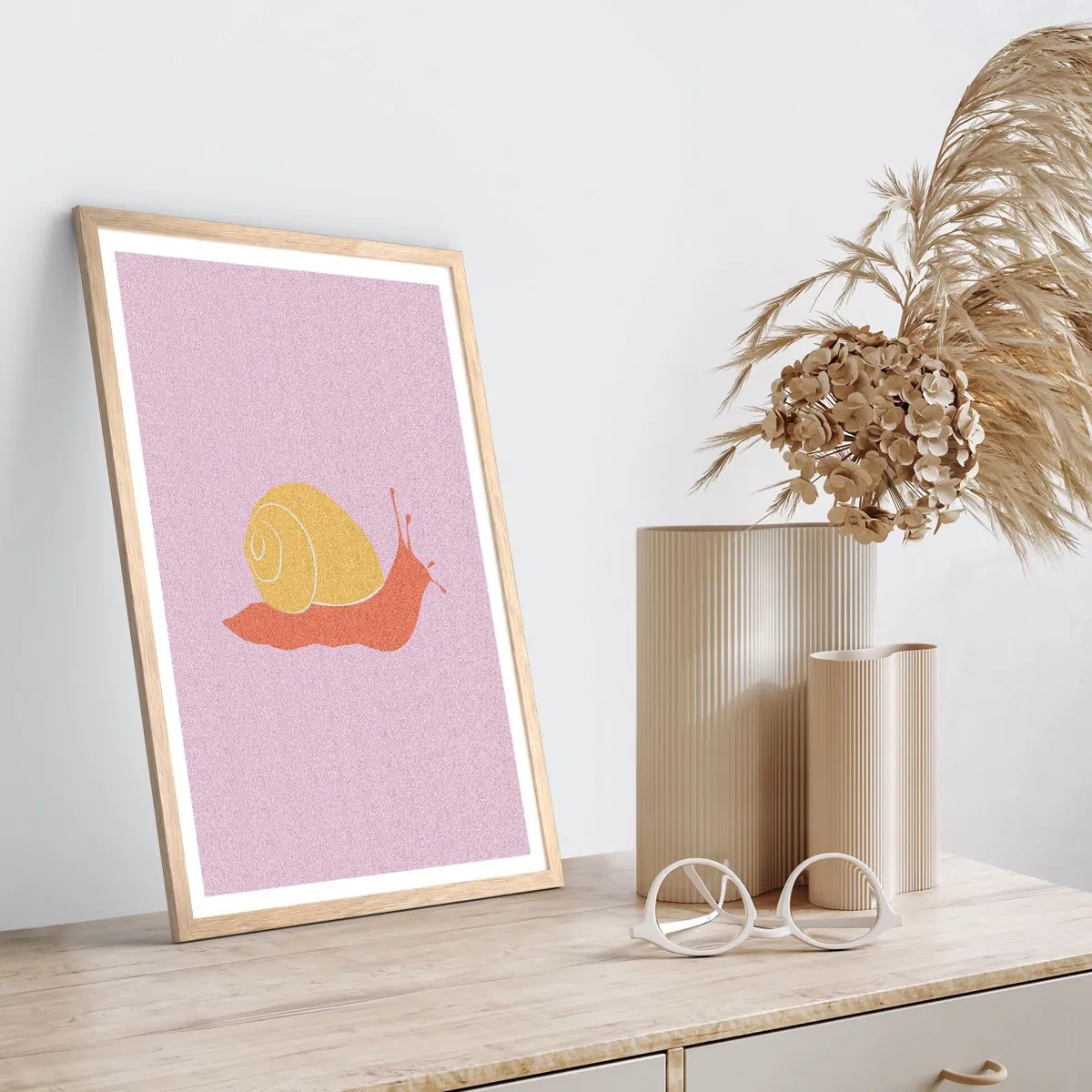 Poster in cornice rovere chiaro - Non c'è fretta - 40x50 cm