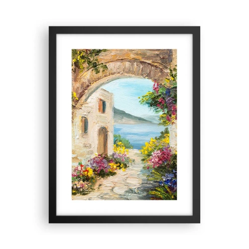 Poster in cornice nera - La bellezza della provincia costiera - 30x40 cm