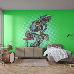 Fotomurali Premium Sand - Sull'essenza dell'essere - Astrazione, Robot intelligente, Per bambini - 350x256 cm