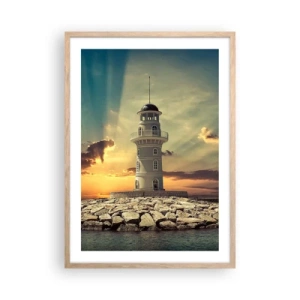 Poster in cornice rovere chiaro - Luce - Bontà - Bellezza - 50x70 cm