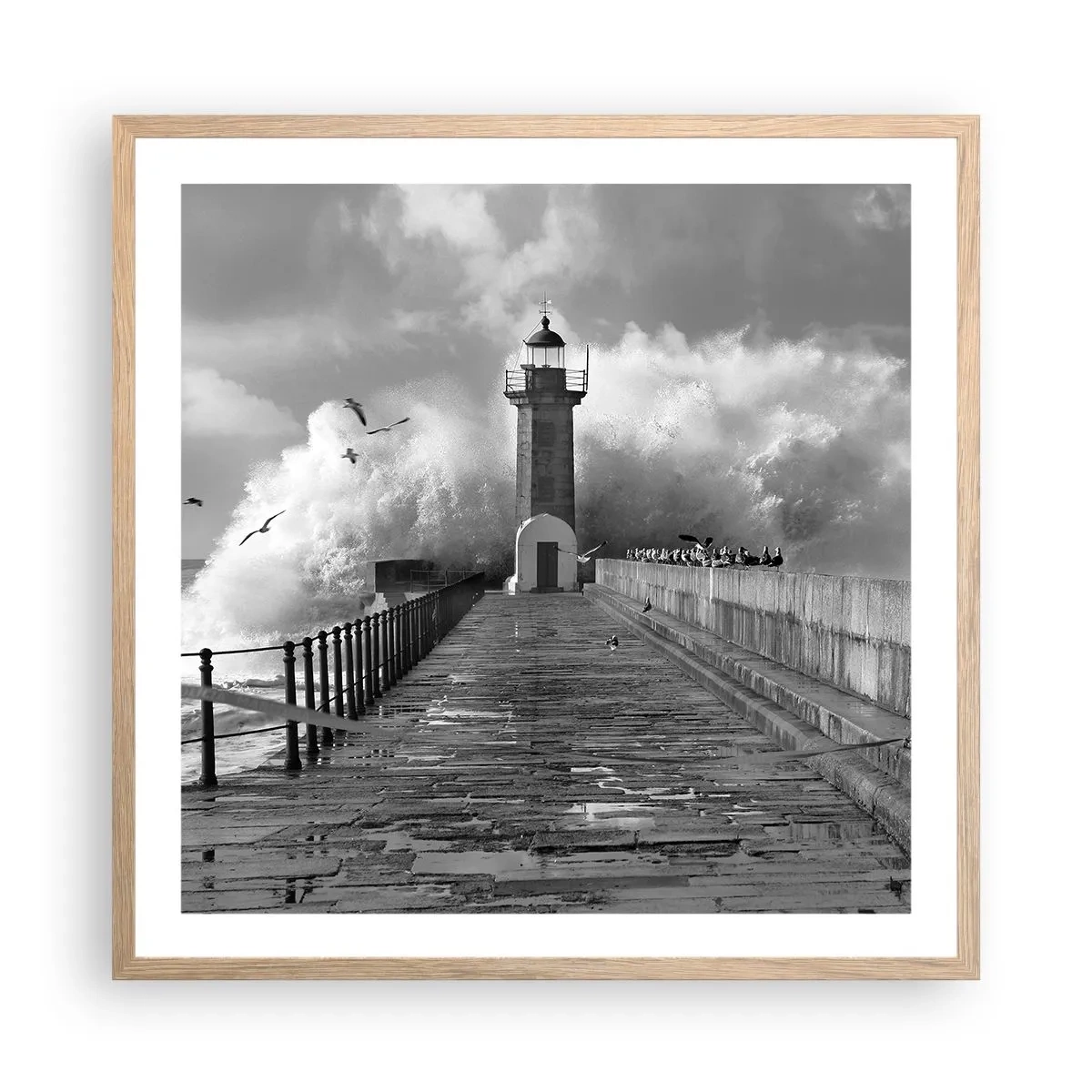 Poster in cornice rovere chiaro - Senza paura - 60x60 cm