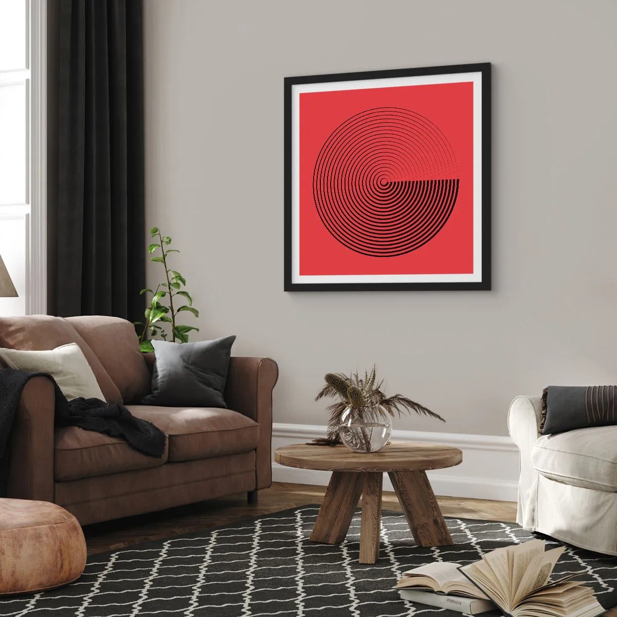 Poster in cornice nera - Movimento circolare - 30x30 cm