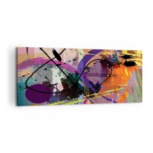 Quadro su tela - Stampe su Tela - Un motivo astratto colorato con linee e forme dinamiche. - 120x50cm - Per la via diritta o tortuosa - Decorazione murale moderna per soggiorno e camera da letto ARTTOR
