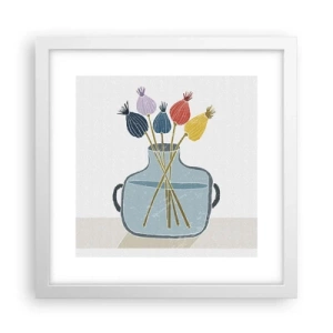 Poster in cornice bianca - Il silenzio dei papaveri - 30x30 cm