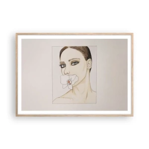 Poster in cornice rovere chiaro - Simbolo di eleganza e bellezza - 100x70 cm