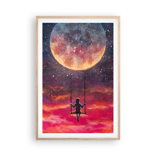 Poster in cornice rovere chiaro - Con la testa tra le nuvole - 61x91 cm