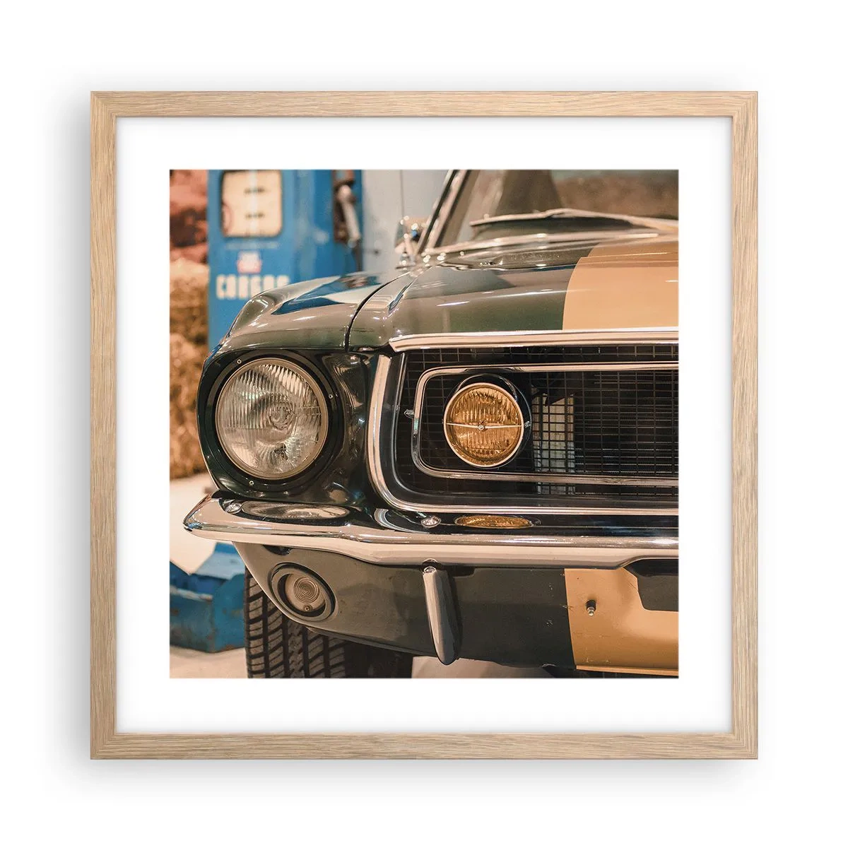 Poster in cornice rovere chiaro - Incontro con la leggenda - 40x40 cm