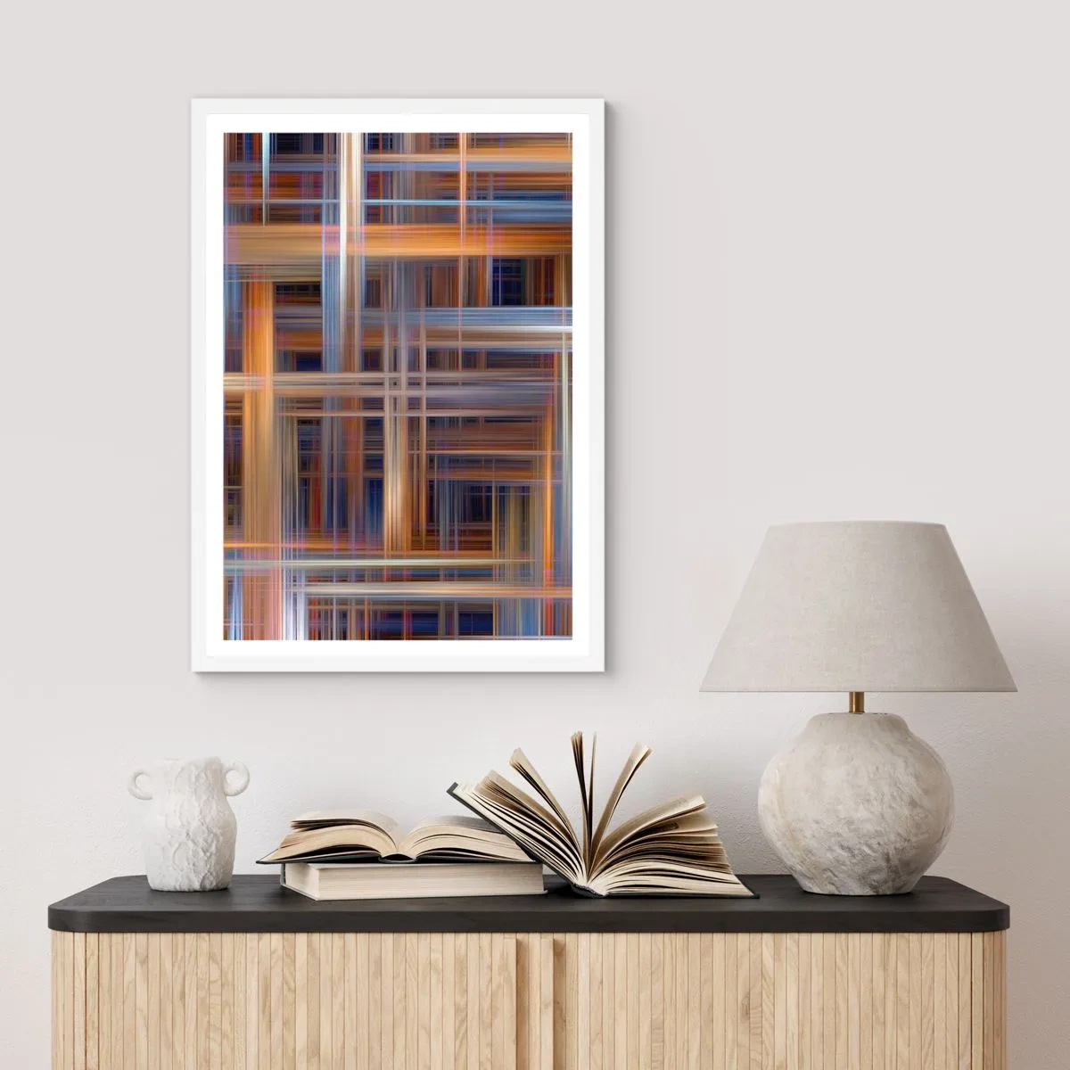 Poster in cornice bianca - Tessute con la luce - 70x100 cm