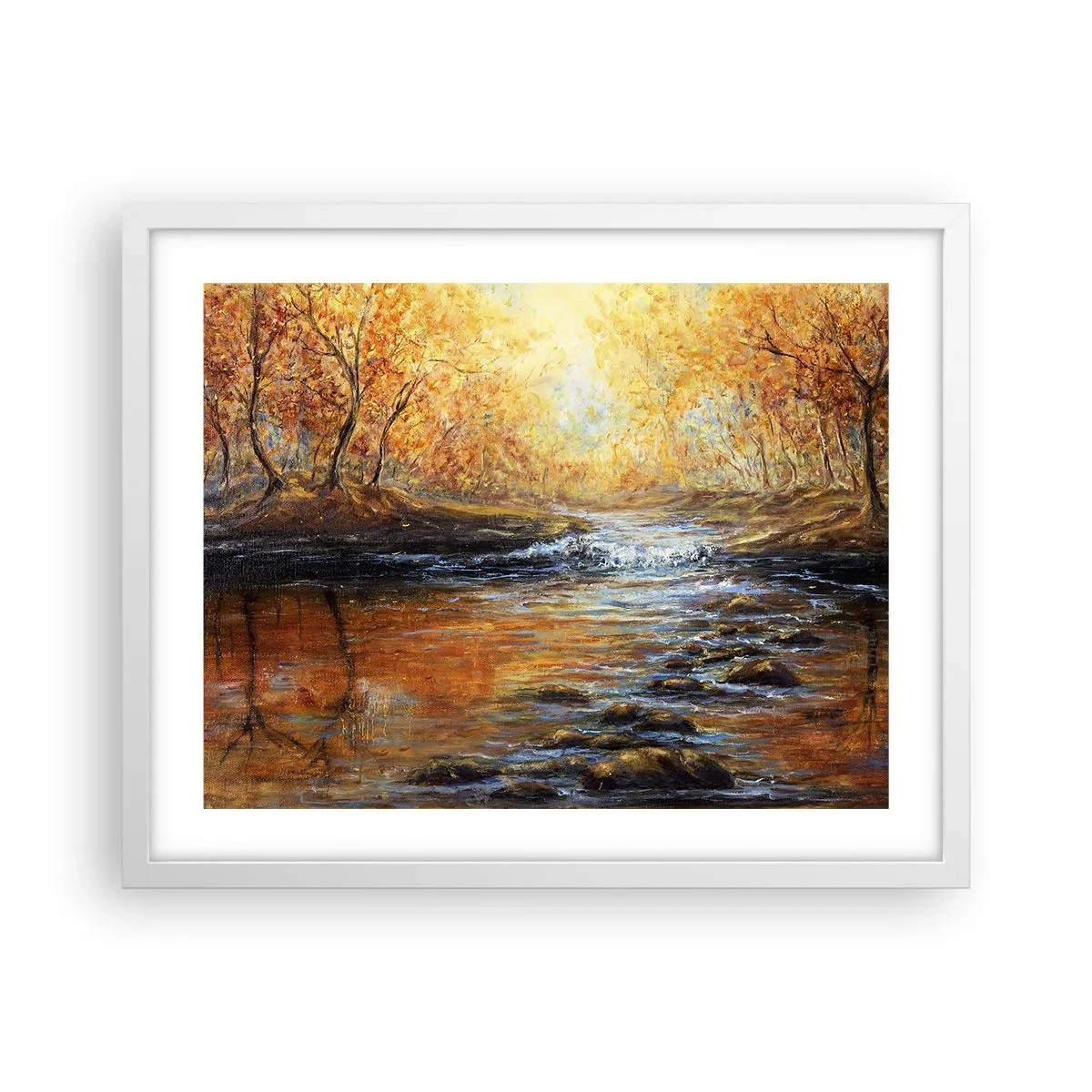 Poster in cornice bianca - Ruscello d'oro - 50x40 cm