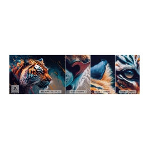 Campione di Fotomurale Premium Canvas - Bellezza selvaggia - Tigre, Colorato, Animale - 100x30 cm