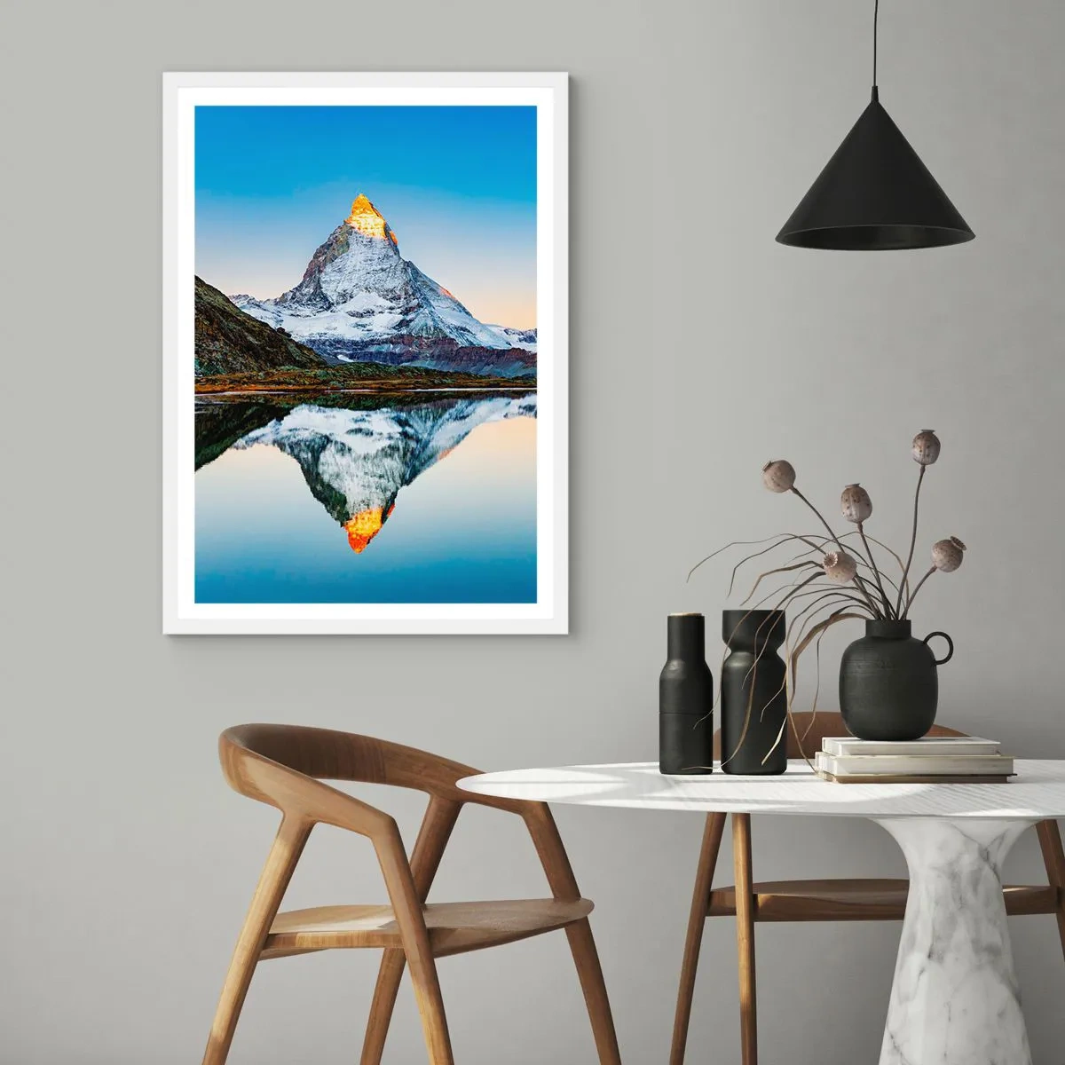 Poster in cornice bianca - Due mondi - 30x40 cm