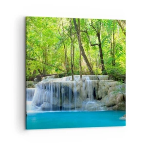 Quadro su tela - Stampe su Tela - Annegare nel turchese e nel verde - 50x50 cm