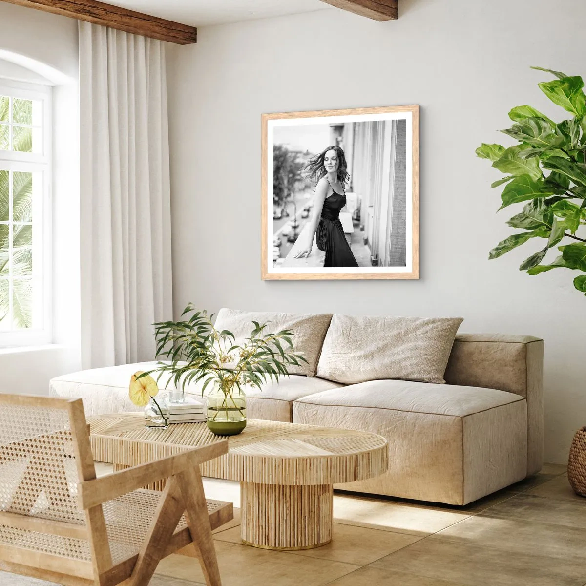 Poster in cornice rovere chiaro - Sicuramente parigina - 60x60 cm