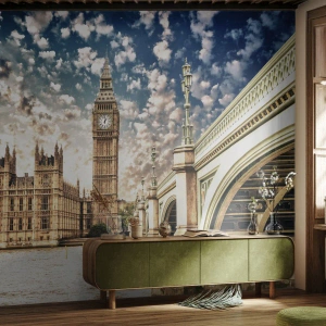 Fotomurale su misura Premium Sand - Cirri sul Tamigi - Città, Londra, Inghilterra