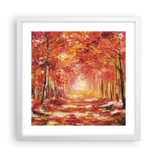Poster in cornice bianca - Foresta di rame - 40x40 cm