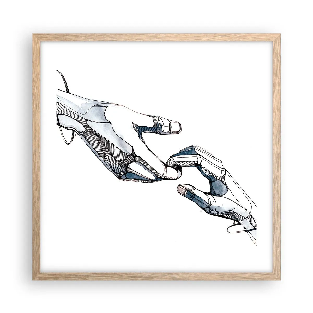 Poster in cornice rovere chiaro - Buon gesto - 50x50 cm