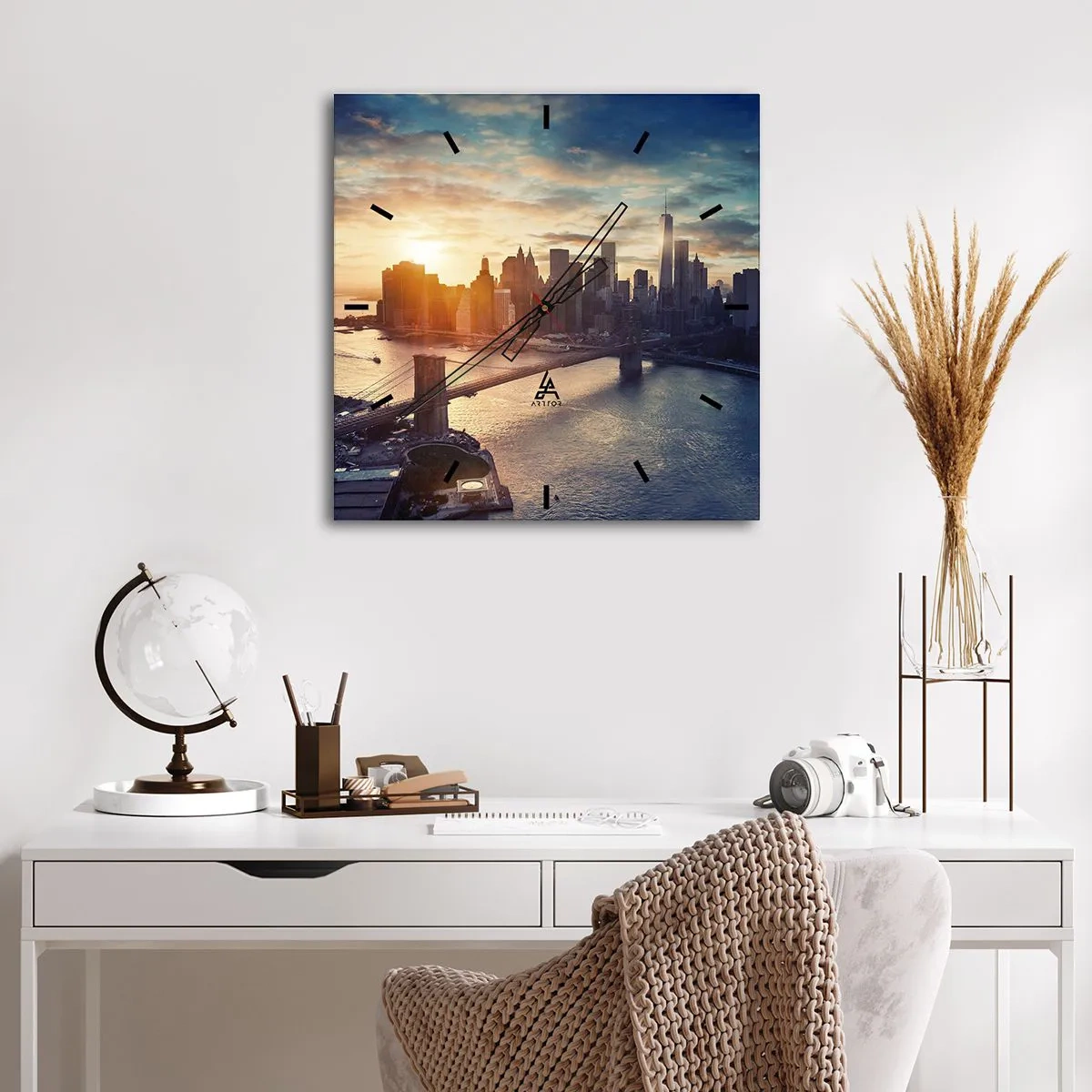 Orologio da parete - Orologio in Vetro - Il monumento alla cultura dell'occidente - 40x40 cm