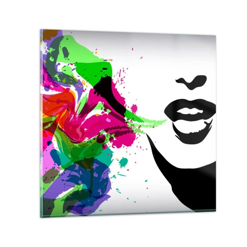 Quadro su vetro - Racconto nei colori dell'arcobaleno - 60x60 cm