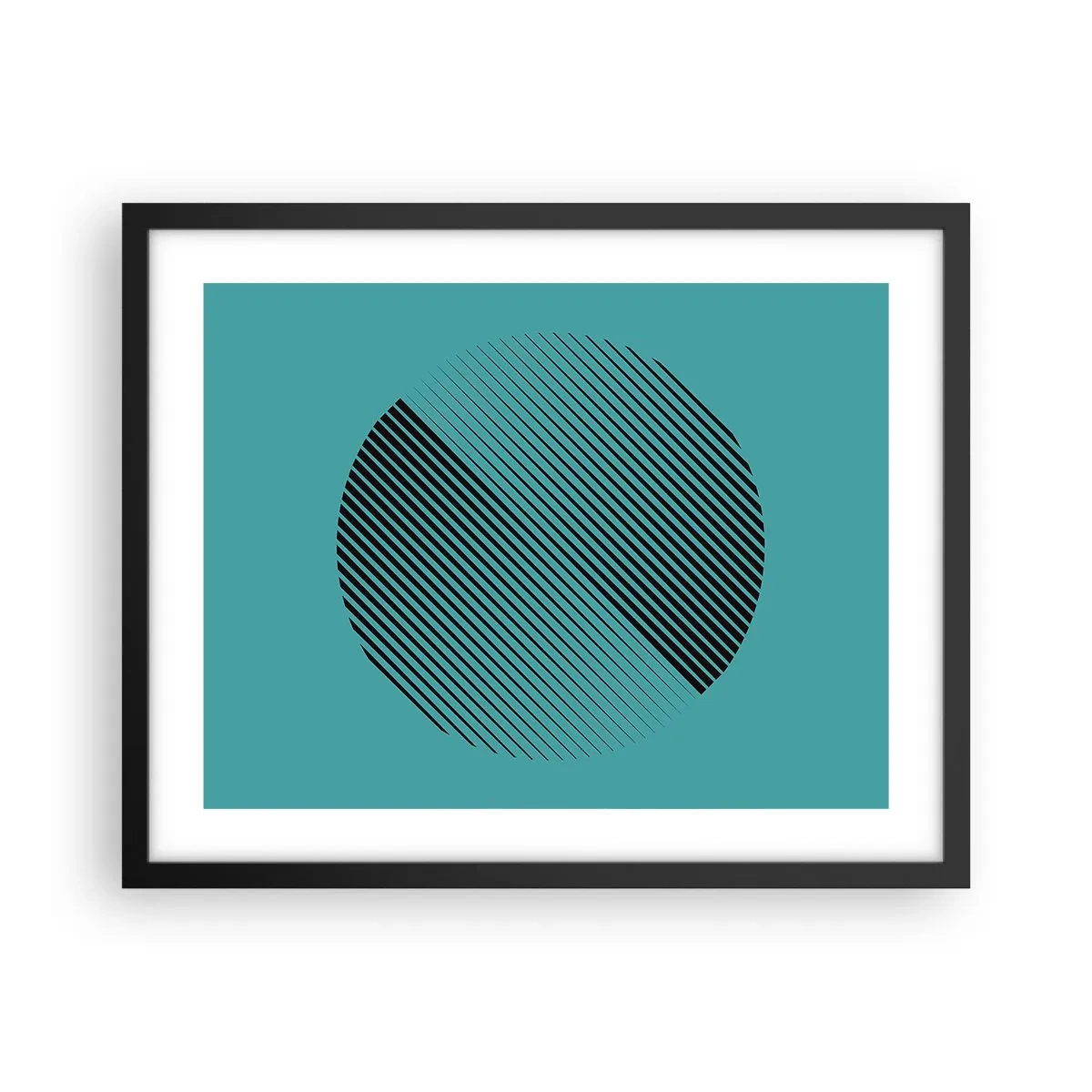 Poster in cornice nera - Cerchio: variazione geometrica - 50x40 cm
