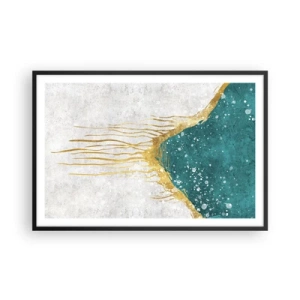 Poster in cornice nera - Flusso dorato - 91x61 cm