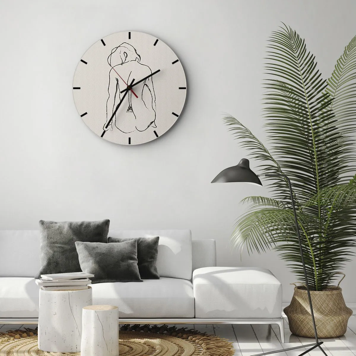 Orologio da parete - Orologio in Vetro - Nudo di ragazza - 40x40 cm