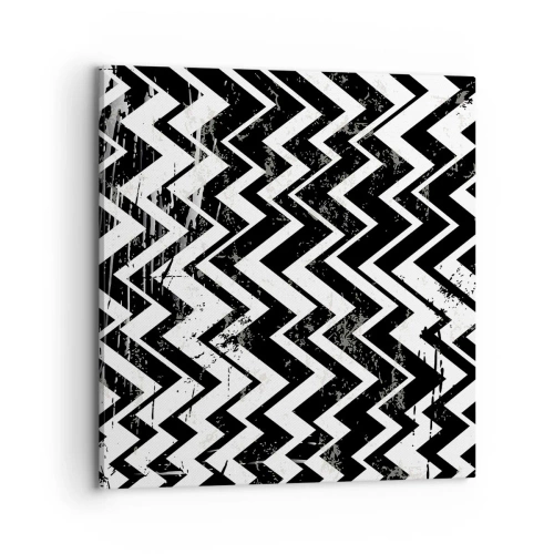 Quadro su tela - Stampe su Tela - Zig-bianco, zag-nero - 70x70 cm