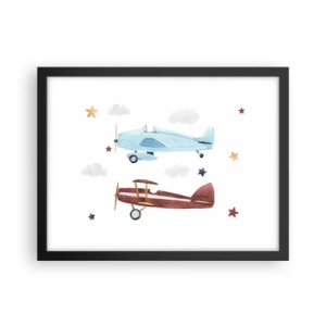 Poster in cornice nera - Aspettando il pilota - 40x30 cm