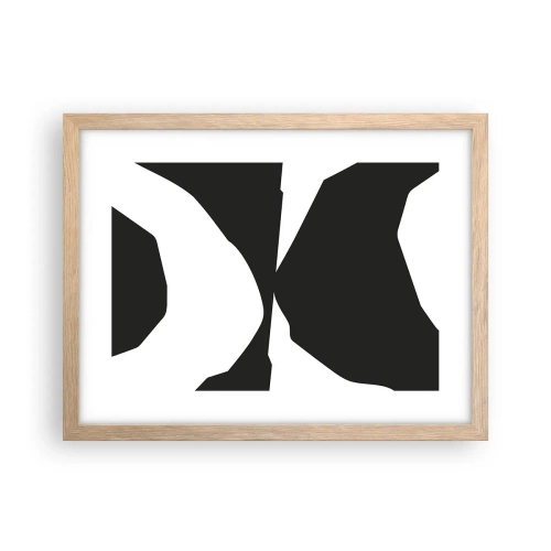 Poster in cornice rovere chiaro - Positivo - negativo - 40x30 cm