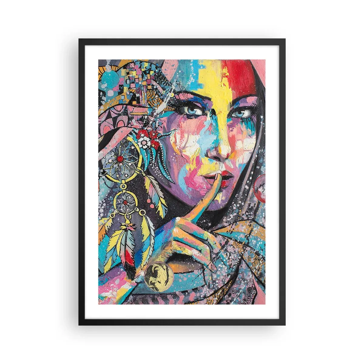 Poster in cornice nera - Taci, finché capirai - 50x70 cm