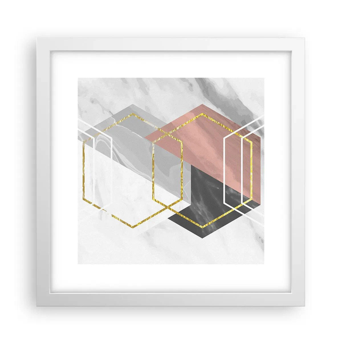 Poster in cornice bianca - Composizione a catena - 30x30 cm