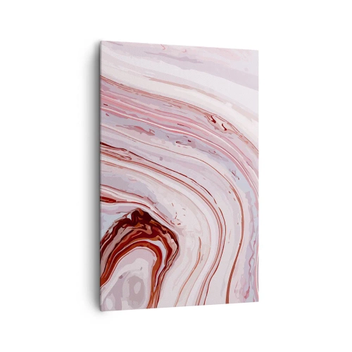 Quadro su tela - Stampe su Tela - Motivo astratto in rosa e bianco - 80x120cm - Dritto, poi a destra in basso - Decorazione murale moderna per soggiorno e camera da letto ARTTOR