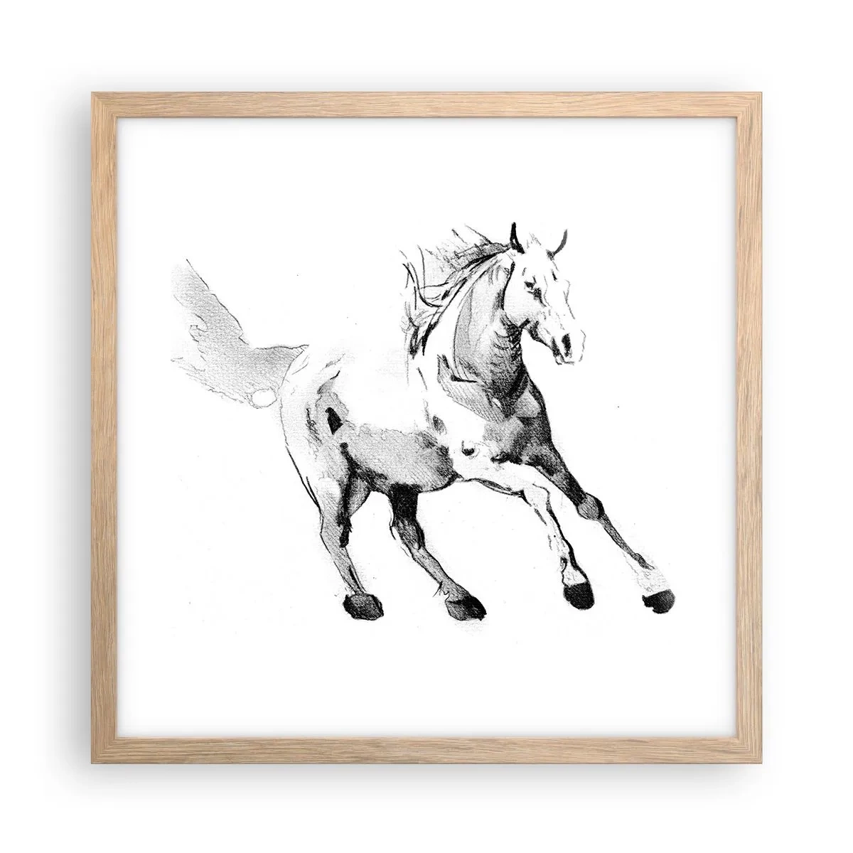 Poster in cornice rovere chiaro - Anima indomabile - 40x40 cm