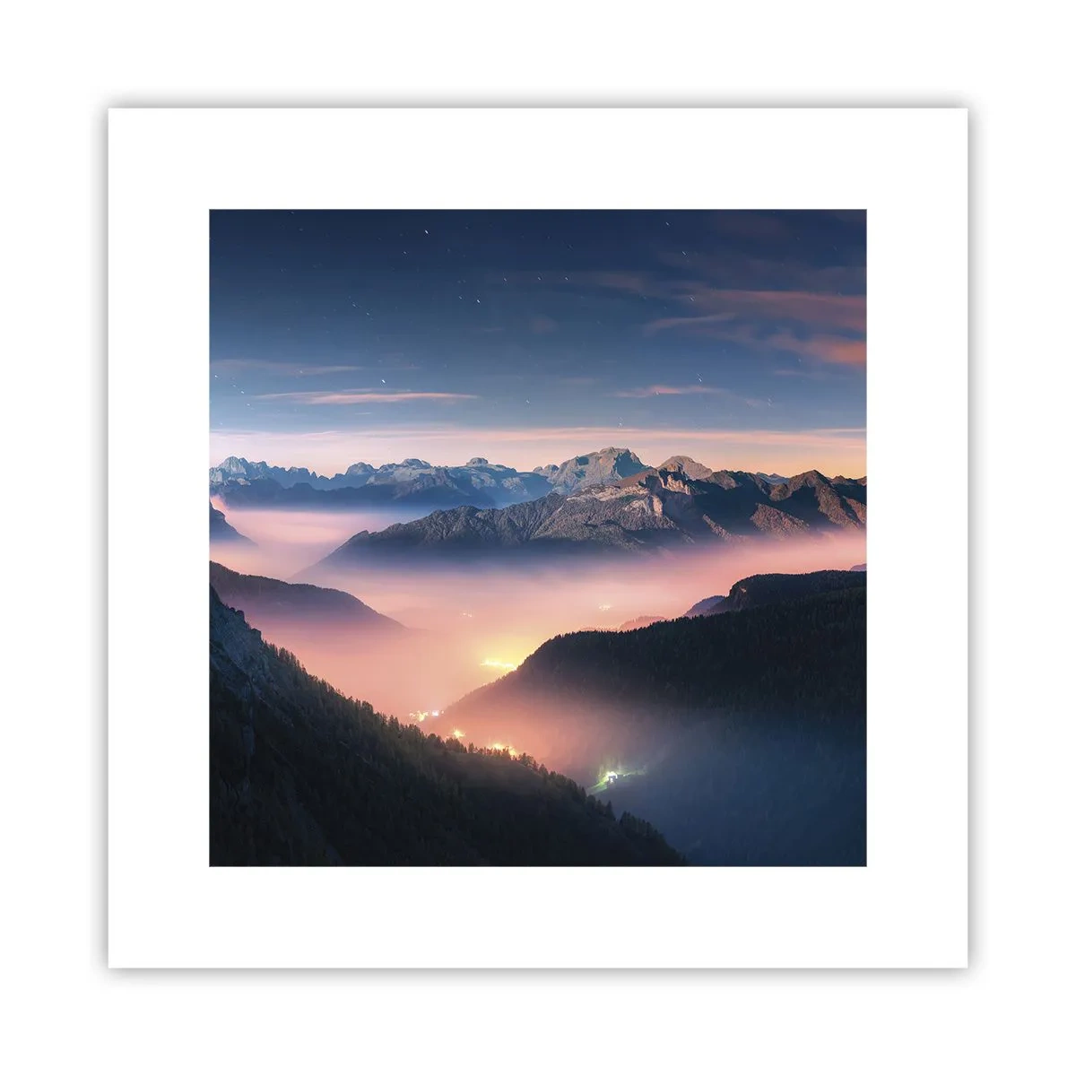 Poster - La luce nelle valli - 30x30 cm