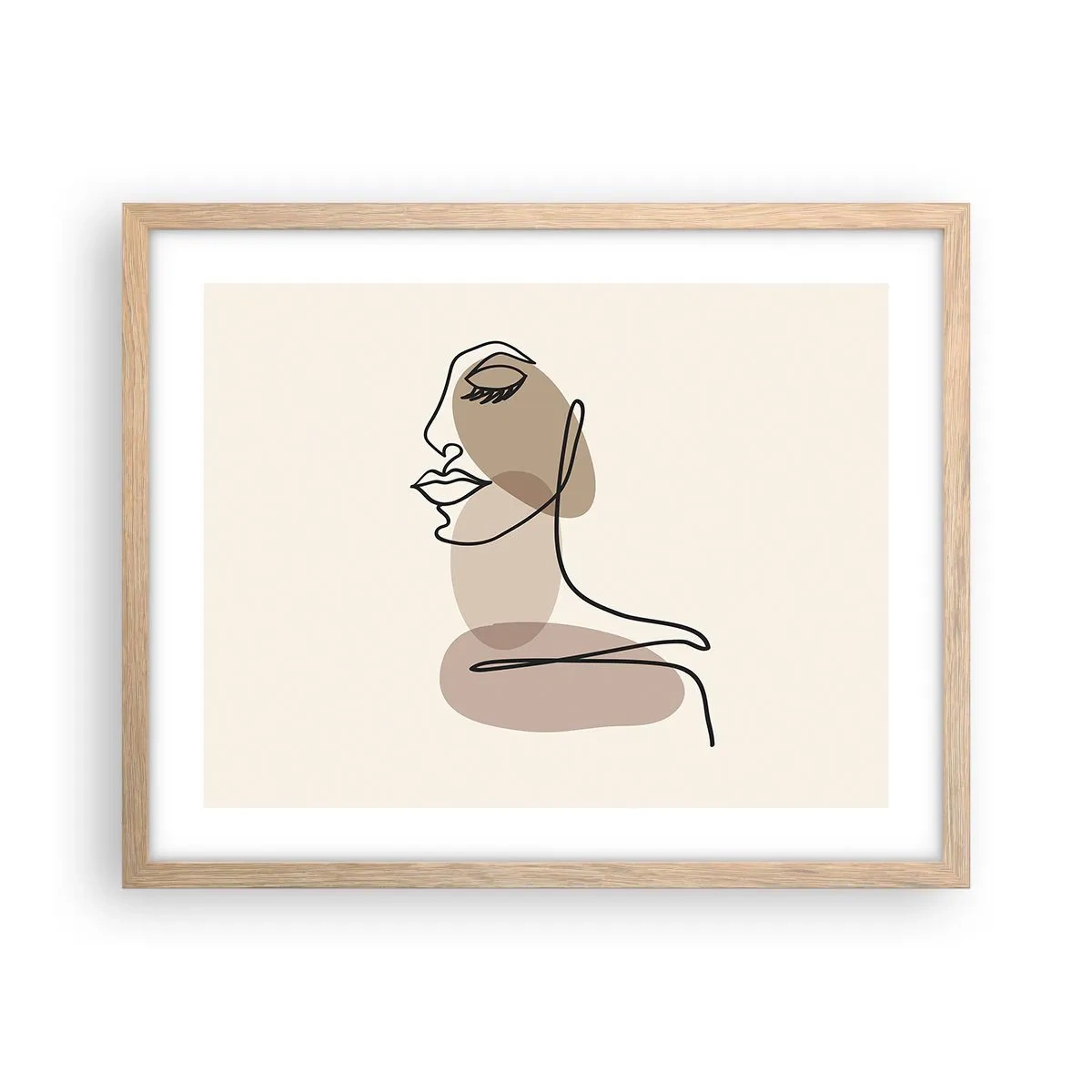 Poster in cornice rovere chiaro - Ascoltando se stessa - 50x40 cm