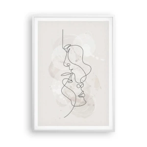 Poster in cornice bianca - Intrecciati in un abbraccio - 70x100 cm