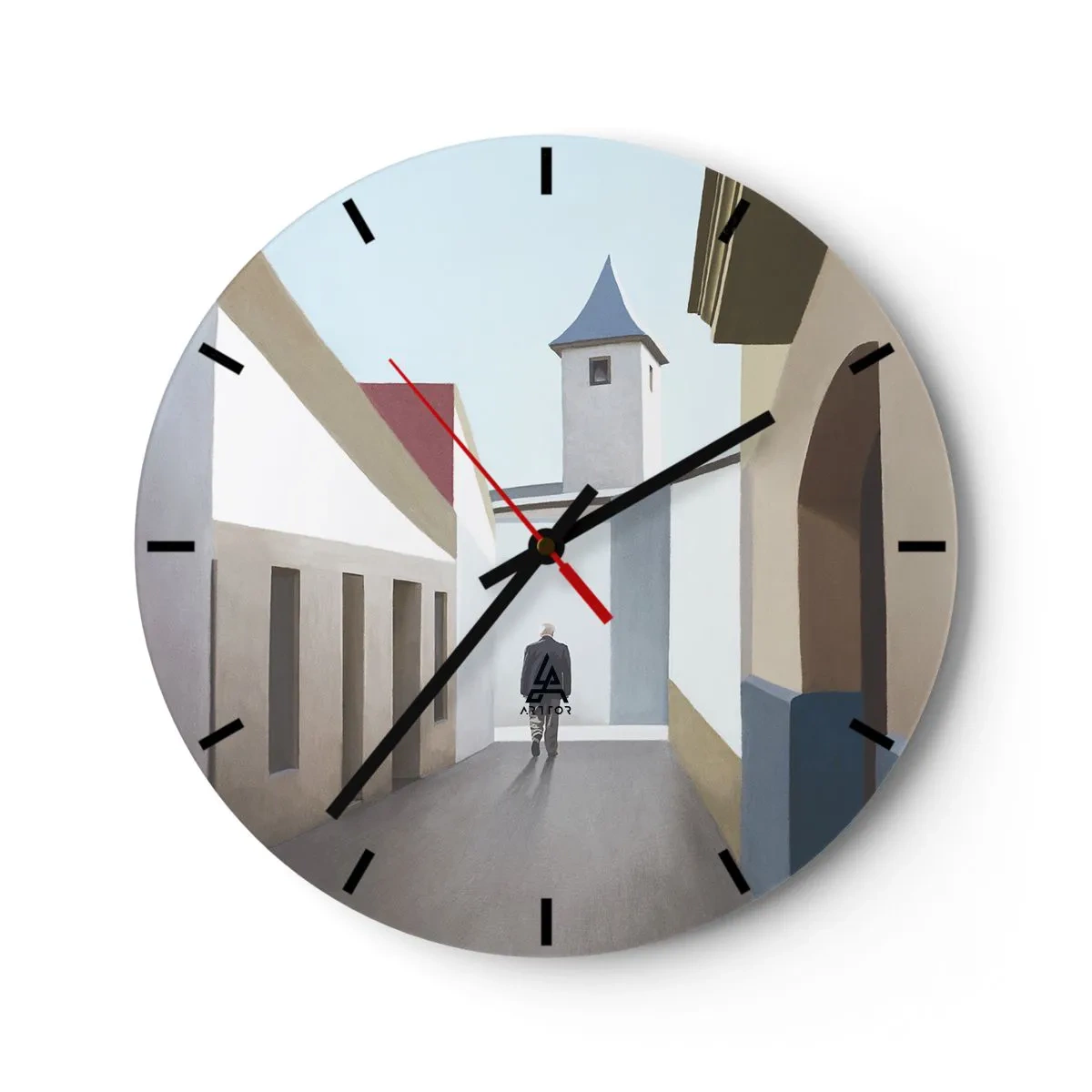 Orologio da parete - Orologio in Vetro - Passeggiata assolata - 40x40 cm