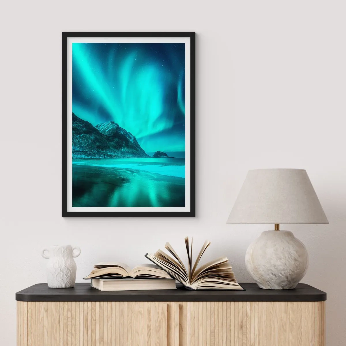 Poster in cornice nera - Miracolo del Nord - 40x50 cm