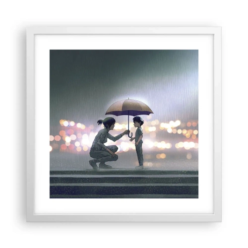 Poster in cornice bianca - E già tutto va bene - 40x40 cm